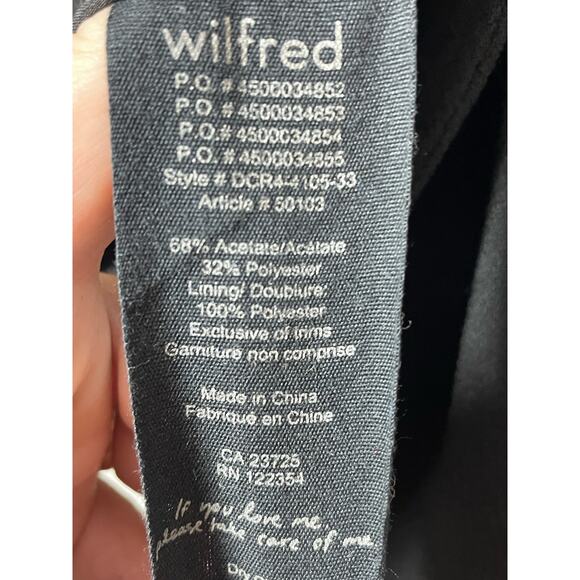 Wilfred Aritzia Black Blazer Jacket Moto Crepe Mayet XXS - Picture 5 of 5